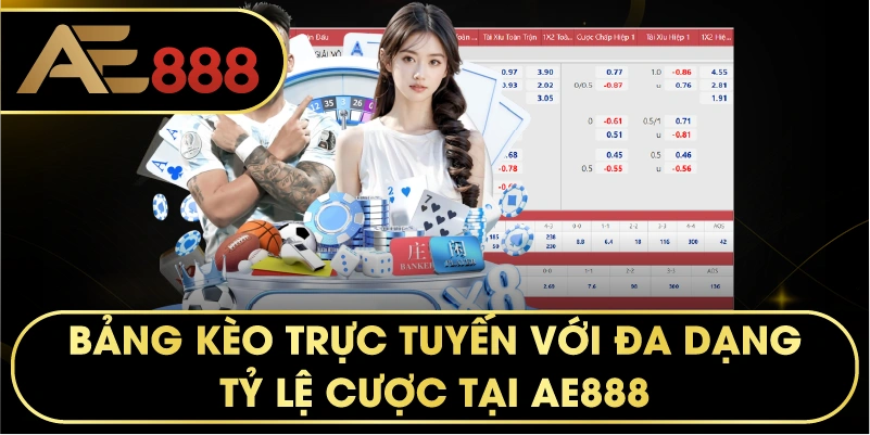 Bảng kèo trực tuyến với đa dạng tỷ lệ cược tại AE888